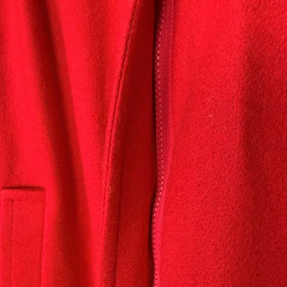 Vintage 90s Herman Kay Red Oversized Wool Blend Power Old Money Swing Coat XL - Picture 5 of 12